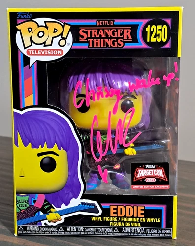 Stranger Things Eddie Black light Funko Pop Signed By Grace Van Dien (Chrissy)
