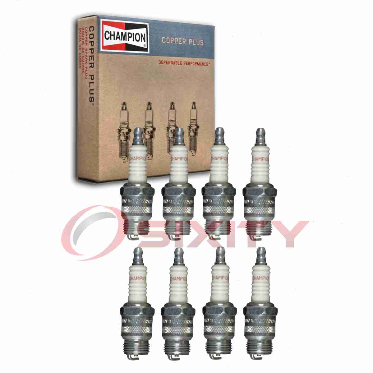 8 pc Champion Copper Plus Spark Plugs for 1987-1993 Dodge W250 5.9L V8 kj