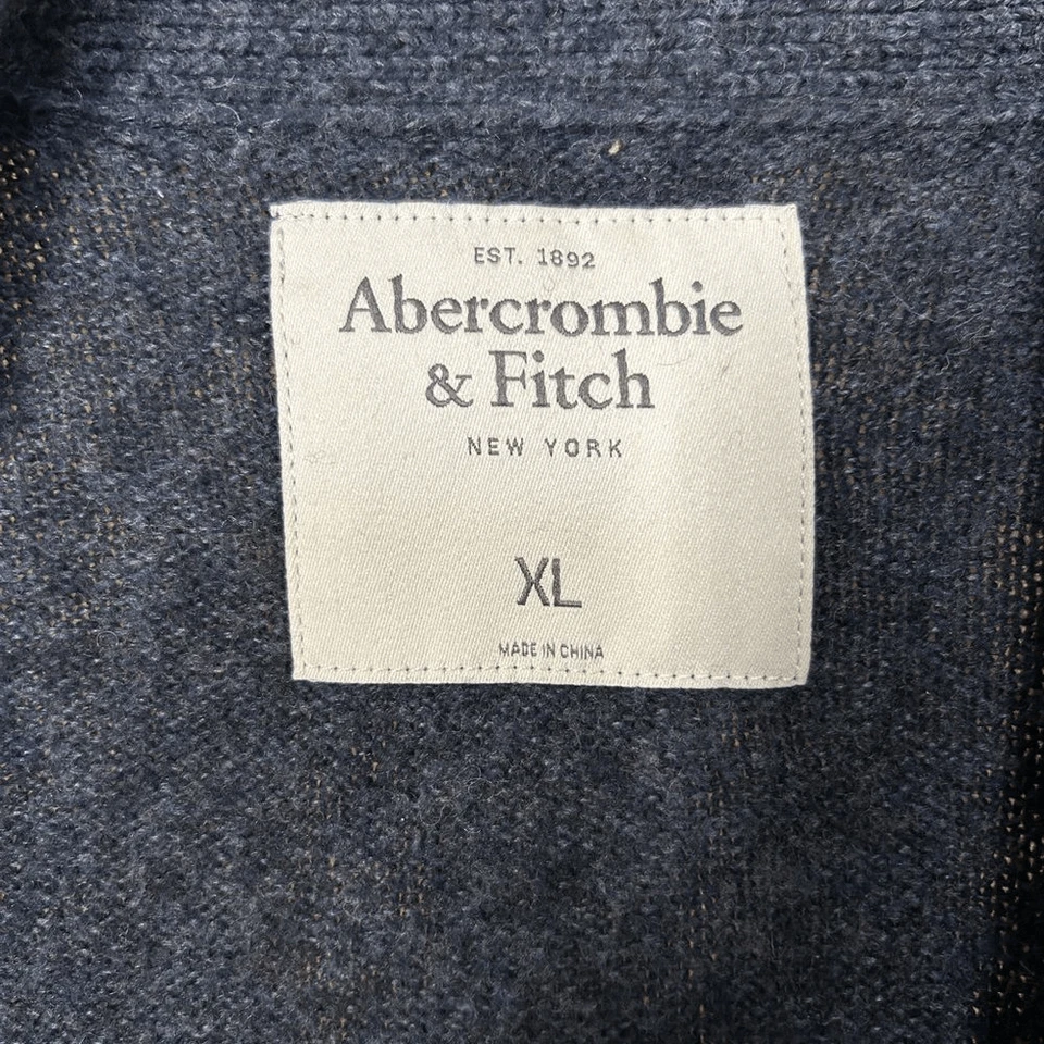 Abercrombie & Fitch Men’s Shawl Collar Button Cardigan XL Blue Wool Blend - Image 3 of 4