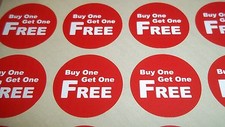 120 13mm Bright Red Buy 1 Get 1 Free Stickers Sticky Labels Tags Removable