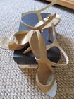 NIB VIA SPIGA "JULIE" Olive Camel Mirror Toe Leather Sandals Heels  - SIZE 9.5 M — photo 1