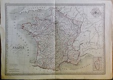 FRANCE / FRANKREICH - orig grenz-color.Kupferstich um 1820 von THIERRY