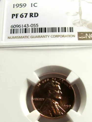 1959  LINCOLN ONE CENT, NGC PF67 RED