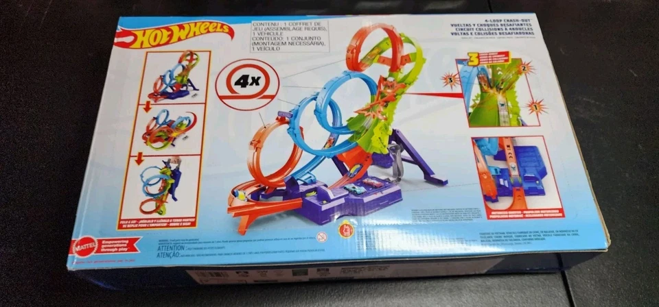 Hot Wheels Action 4-Loop Crash Out Track Set w/ Motorized Booster & 1:64 Toy Car - Image 2 of 3