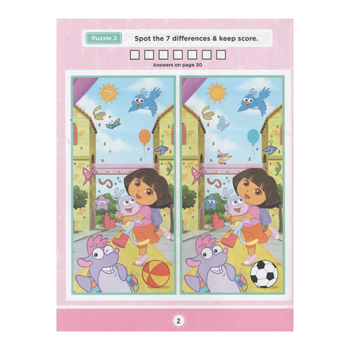 Nickelodeon Dora the Explorer Spot the Difference 32 Pages Kids Activity Book - Imagen 5 de 6