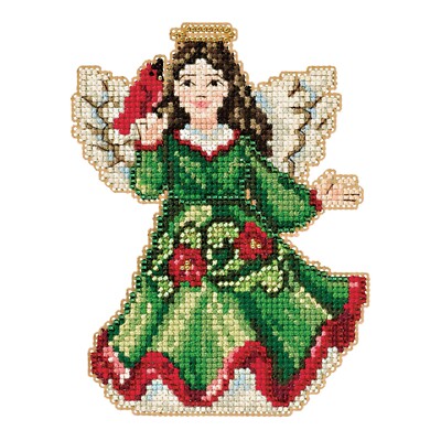 Angel with Cardinal Cross Stitch Kit Mill Hill 2016 Jim Shore JS201615