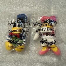 Walt Disney World, Daisy Duck  Donald Duck Mini Bean - 2001 Kelloggs - Sealed