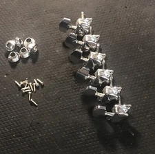 Genuine Fender Squier Old Style '99 - '06 Stratocaster Tuners Keys Set Chrome