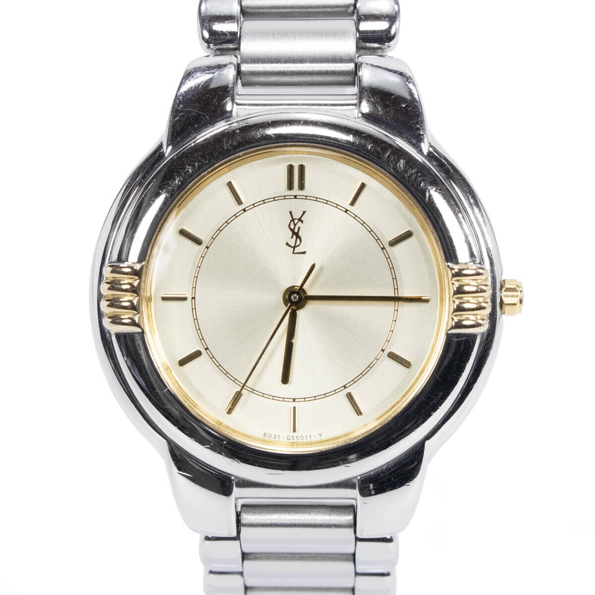 Orologio Yves Saint Laurent Quarzo Unisex Champagne Quadrante Oro Analogico dal Giappone