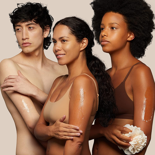 OGX Sensitive + Pink Sea Salt & Rosewater Sulfate-Free Soothing Body Scrub with - Picture 4 of 8