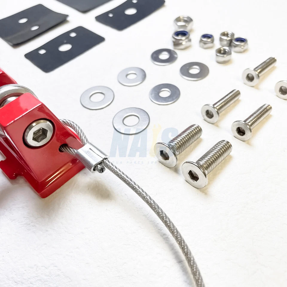 Hebilla de cierre de pestillo de bloqueo de capó clásico rojo para Jeep Wrangler JK 07-17 Foto 4 de 4