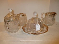 VTG  Duncan Miller stared Loop w/Gold trim 4 piece breakfast set 