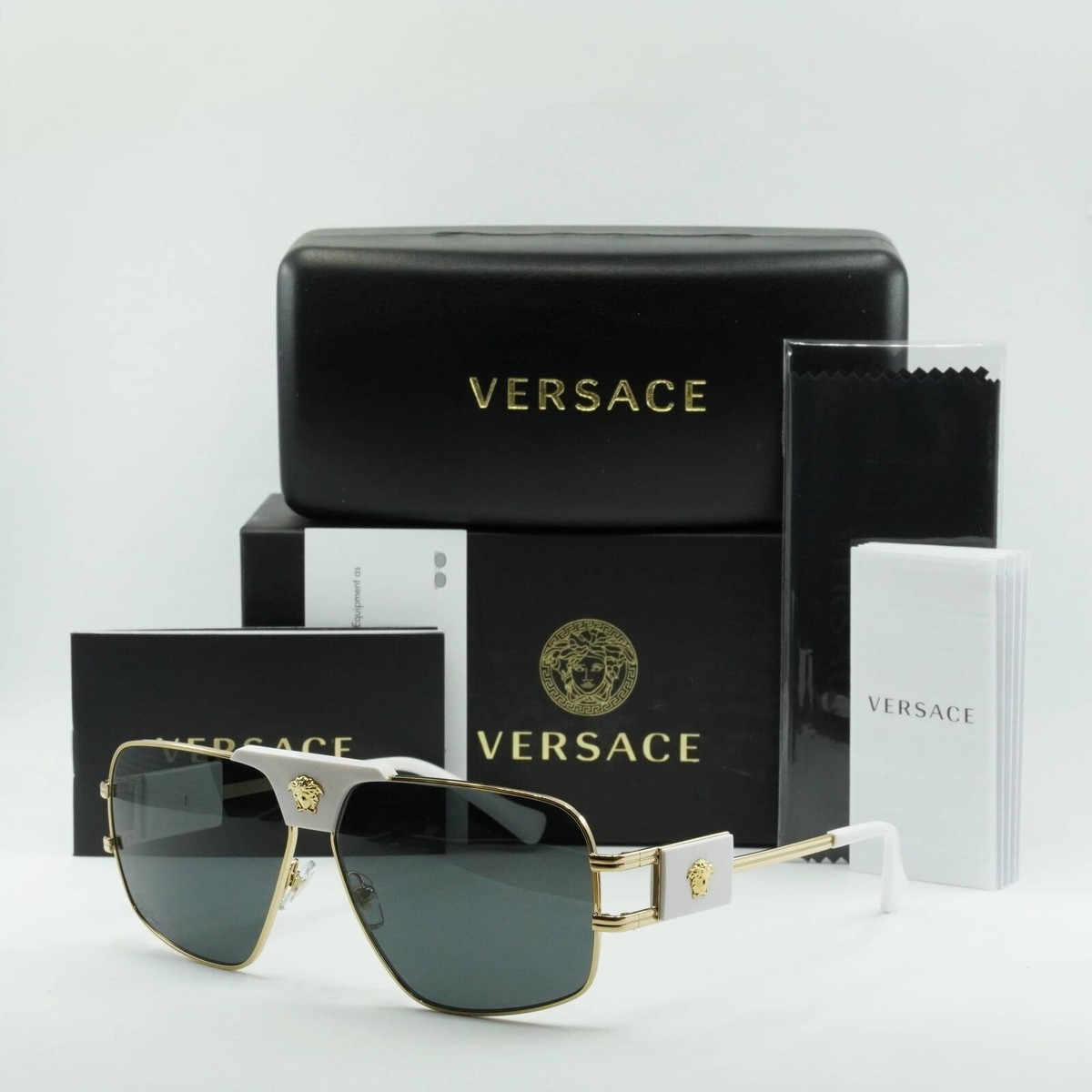 NEW VERSACE SQUARE UNISEX VE2251 1471/87 EYEWEAR MOD 2251 147187 Versace VE2251 100287 Gold Sunglasses for Man – LookerOnline main image 2