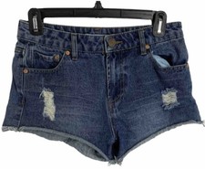 Women  s Refuge Denim Stressed Cutoff Shorts- Size 2-100 Cotton