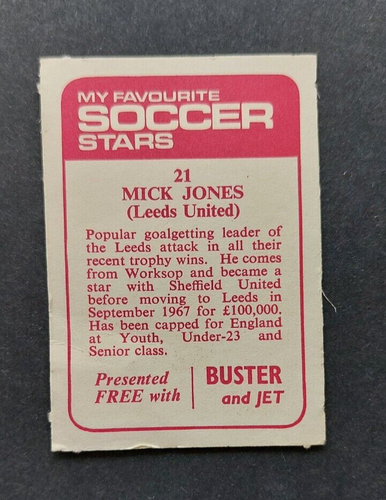IPC Cards - My Favourite Soccer Stars 1971 - Buster & Jet Red Back - Picture 39 of 66