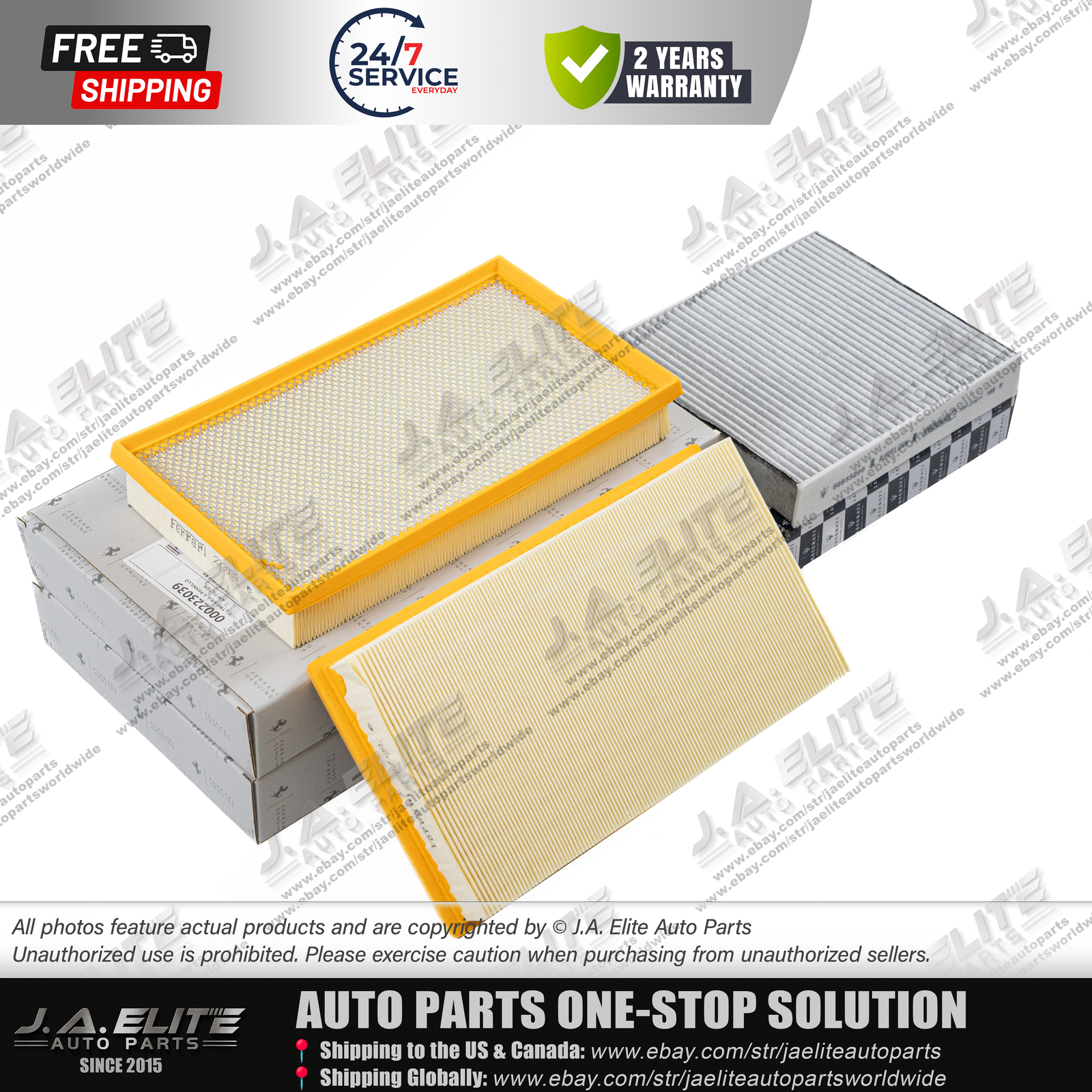3pcs Air Filter & Pollen Filter for Ferrari 599, 612 OEM:223039,66855200