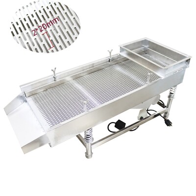 Stainless Steel Straight Linear Vibrating Sifter Screen 2x20mm Long Strip Hole