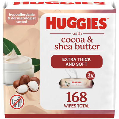 Huggies Sensitive Skincare Baby Wipes with Cocoa & Shea Butter Unscented 168 Wip