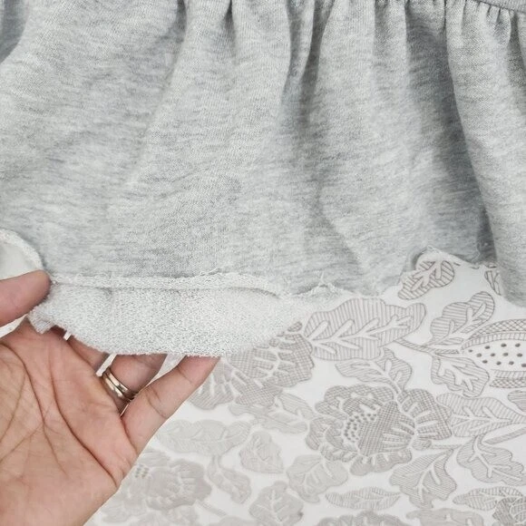 Anthropologie Pure + Good 圆领长袖荷叶边运动衫女式 M 8579 — 第 3/4 张图片