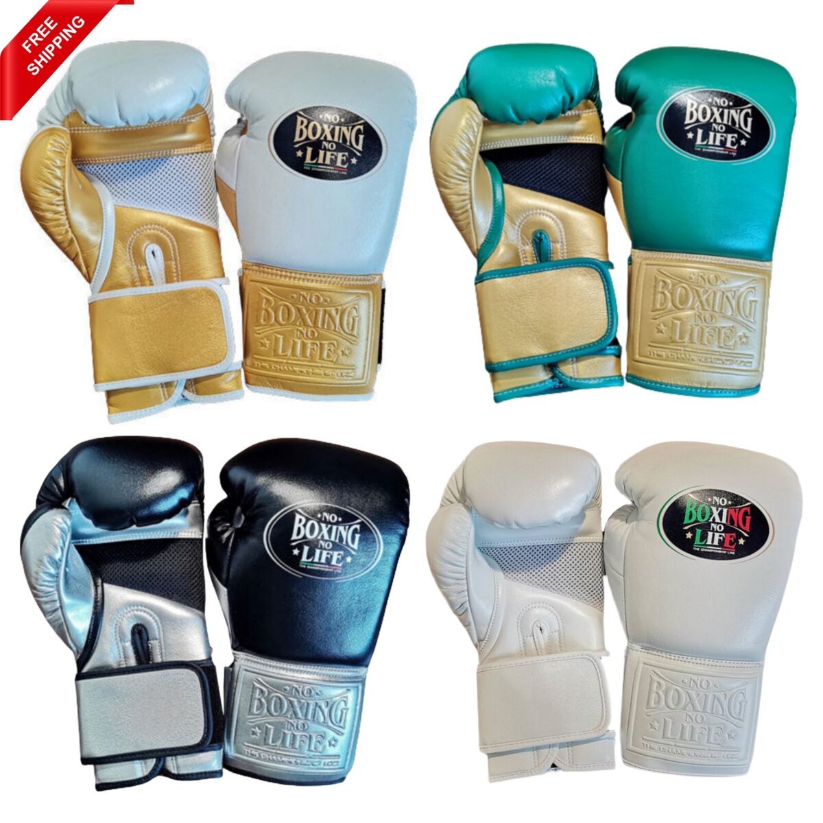 No Boxing No Life Boxing Gloves Hook & Loop Closure Leather No Boxing No Life Boxing Gloves Hook & Loop Closure Leather