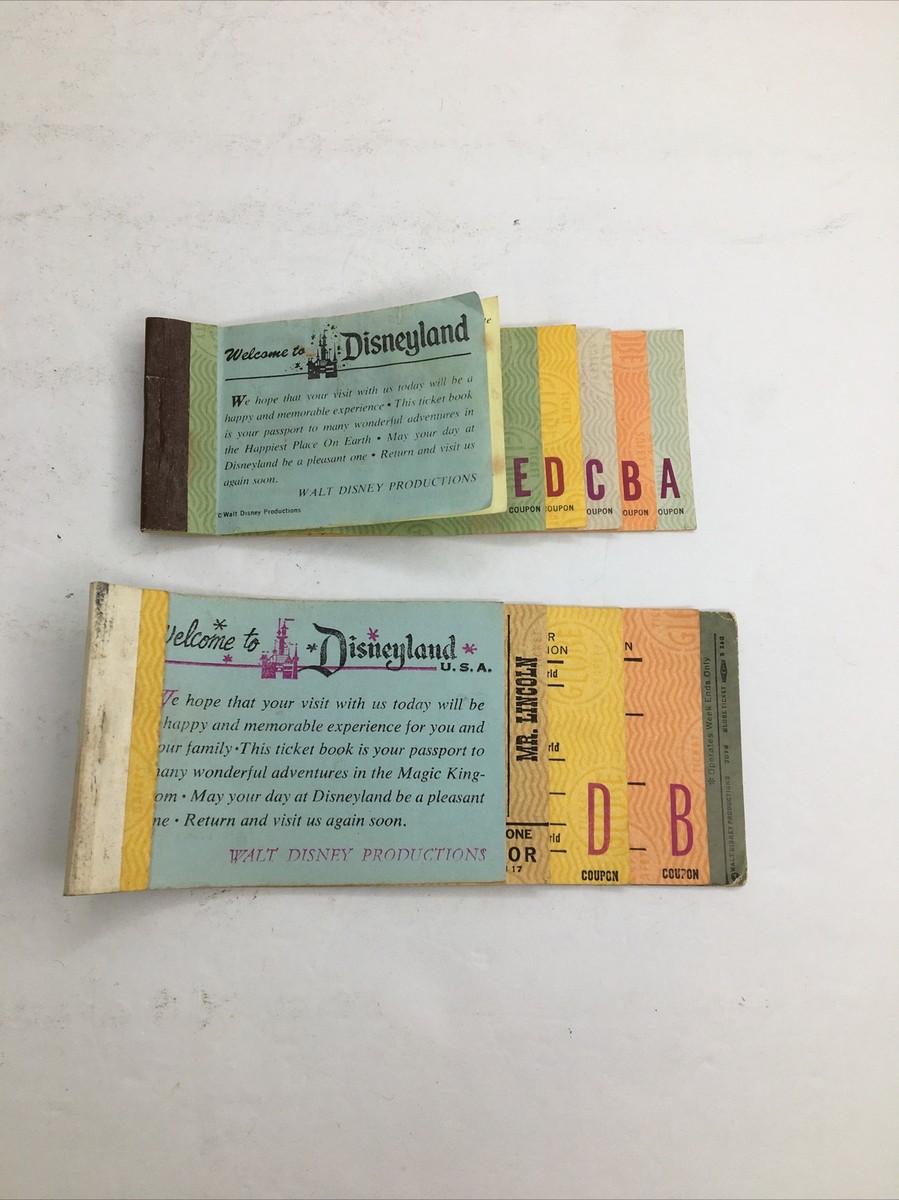 1969-70s Disneyland ADULT A B C D E Tickets Rare Ticket