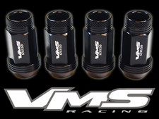 Vms Racing 20pc 48mm Premium Extended Aluminum Wheel Lug Nuts 12x1.5 Black Bk2