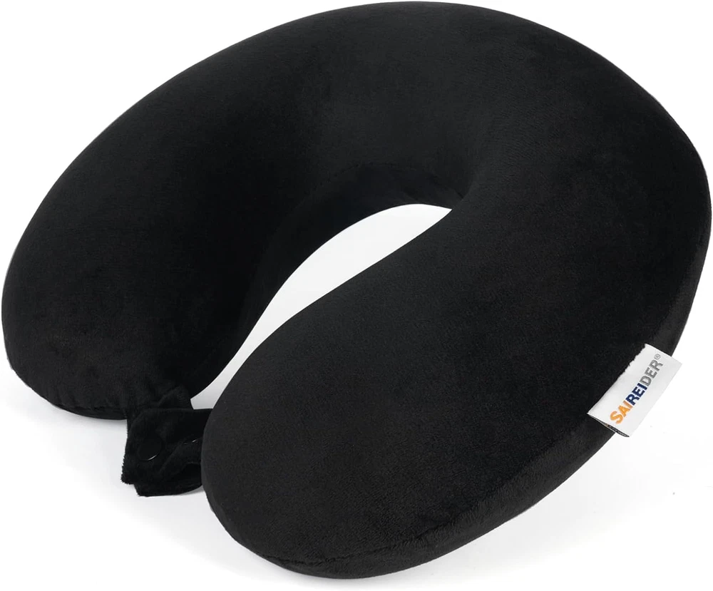Memory Foam Travel Neck Pillow for Airplane & Car Comfort