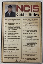 NCIS Gibbs-Rule Printed Man Cave Family Kitchen Bathroom Wall Decoration 8 X 12