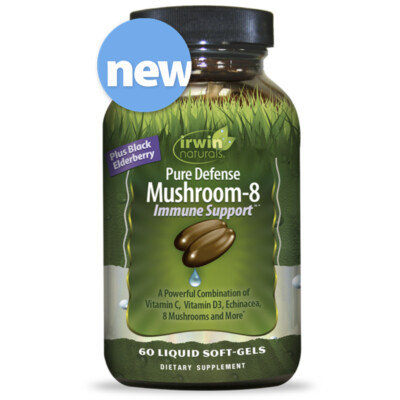 Irwin Naturals Pure Defense Mushroom-8 Immune Support 60 Softgels