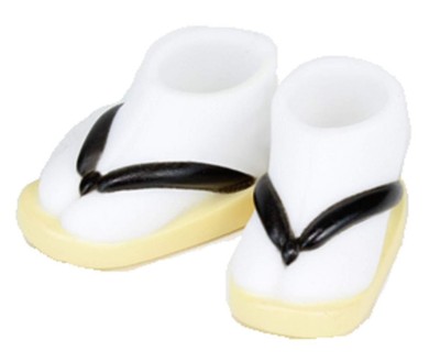 Obitsu Doll 11cm body tabi sandals black/white wood