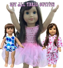 3 In-Style Doll Clothes that Fit American Girl Dolls and other 18 inch dolls