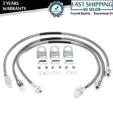 89715 Front and Rear Extended Brake Line Hose Kit Replace for 4-6" Lift Stai