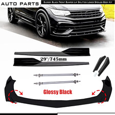 For Vw Tiguan Touareg Front Bumper Lip Bod Kit Spoiler Splitter Side Skirt