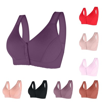 Underwear Women's Sleep Gathering Front Buckle Without Steel Ring Vest Bra