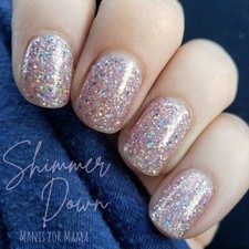 Color Street Nail Polish Strips - SHIMMER DOWN FMG233 Amazing PINK Glitter