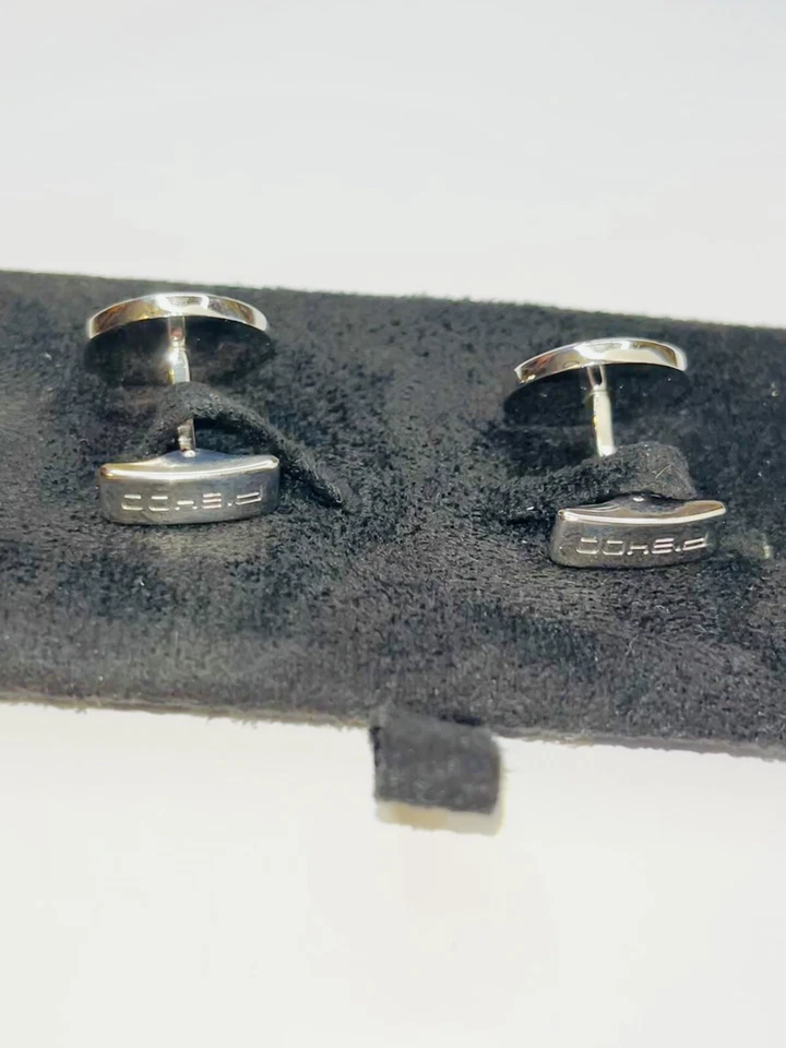 GEMELLI NUOVI PORSCHE DESIGN, Originali Polsini, Argento Sterling 925, Neri - Immagine 4 di 4