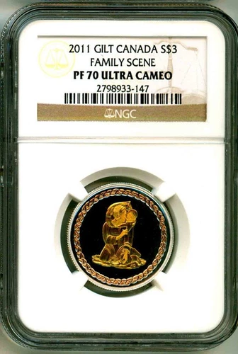 2011 S$3 Canada Gilt Family Scene NGC PF70 Ultra Cameo With Mint Box & COA OGP
