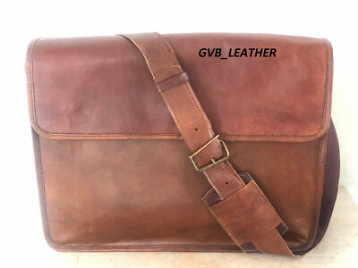 Leder-Schultertasche Laptop-Aktentasche Kuriertasche Schule Campus Umhängetasche