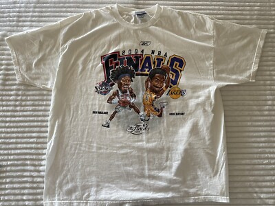 Vintage 2004 Kobe Bryant & Ben Wallace Lakers Pistons Finals T 
