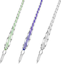 3 Pieces Handmade Glass Dip Pen High Borosilicate Glass Elegant Crystal Pen for