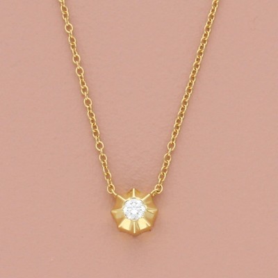  clearance  bony levy 18k yellow gold monaco 0.05ct diamond necklace 16-18in