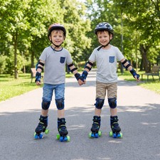 Kids Roller Skates for Girls Boys, 4 Sizes Adjustable Quad Skates for Ages 5-7
