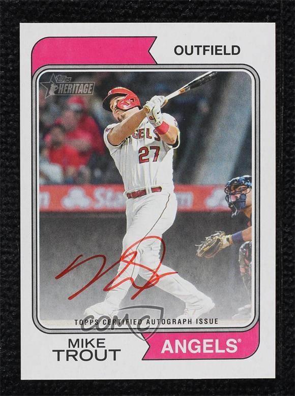 2023 Topps Heritage Real One Special Edition Red Ink 30/74 Mike Trout Auto 2g8