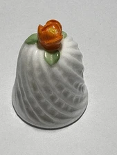 Orange Flower Thimble Enesco Porcelain