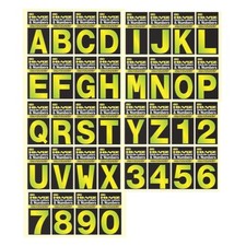 Hi Vis Numbers and Letters Self Adhesive Stickers Outdoor Vinyl Home Garden Bin