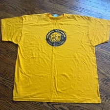 Y2K Fruit Of The Loom Best Yellow T Shirt Simpson's Homer Moe's Tavern Beer XXL