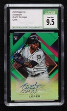 2020 Topps Fire Fire Auto Green /75 Tim Lopes #FA-TL CSG 9.5 Gem Mint Auto 0ld5