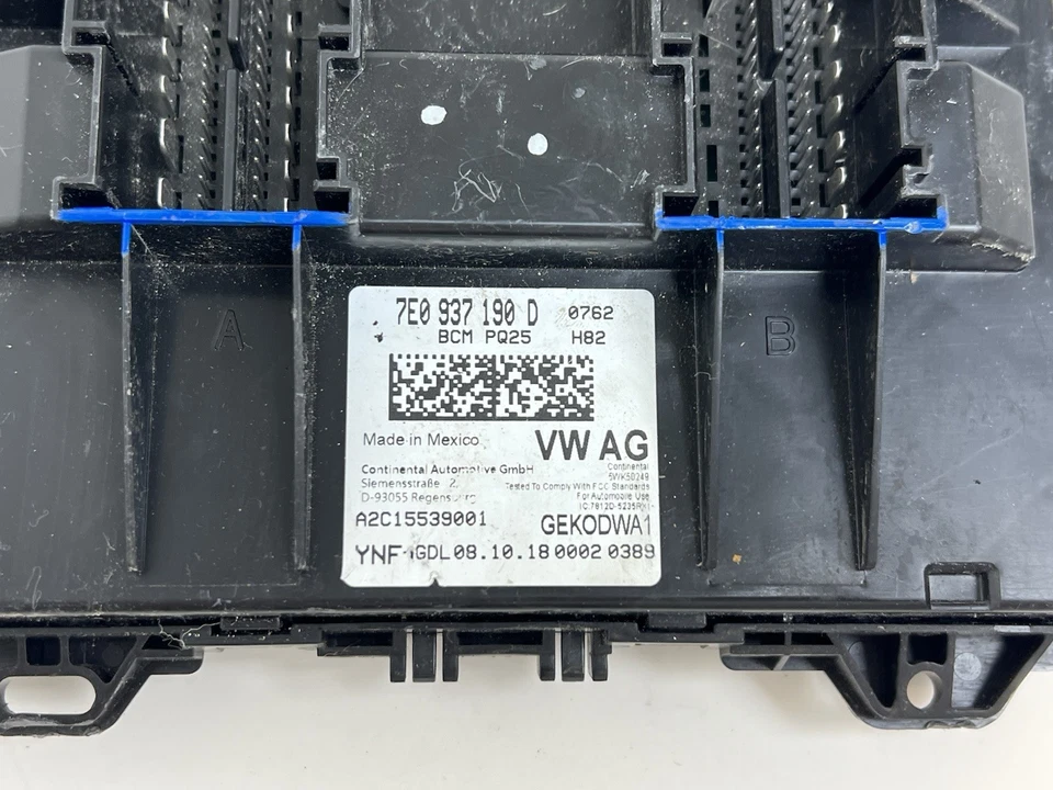 2019 VOLKSWAGEN BEETLE BODY CONTROL MODULE BCM BCU 7E0937190D OEM - Imagem 2 de 4