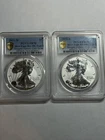 2021 Reverse Proof American Silver Eagle Designer 2pc Set PCGS PR70 First Strike