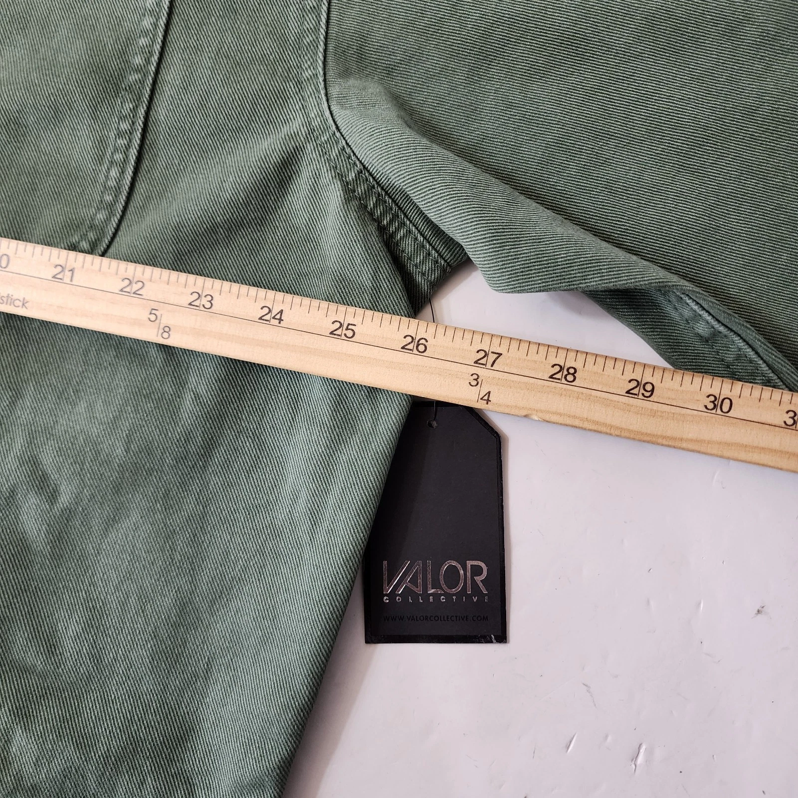 VALOR Collective Jacket Mens XL Green Chore Cropped Corduroy Collar Canvas Barn image 4